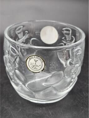 Vintage KIG Indonesia Frosted Glass Snowman Votive Holder 3.5" Christmas Decor